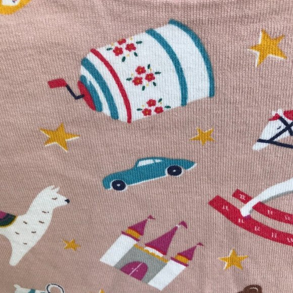 Mini Boden Shirt Girls Size 8 Year Llama Rocking Horse Teapot Bear Long… - Picture 6 of 11